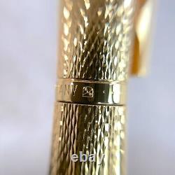 Vintage Dunhill Ballpoint Pen Gemline Gold Finish Grain d'Orge Brown Clip withCase