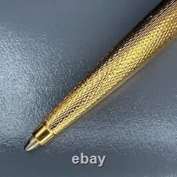 Vintage Dunhill Ballpoint Pen Gemline Gold Plated Black Clip Grain d'Orge withCase