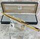 Vintage Dunhill Ballpoint Pen Gemline Gold Plated Black Clip With Case
