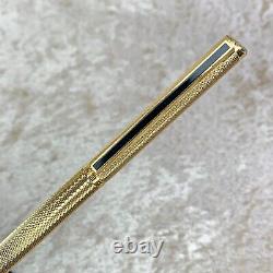 Vintage Dunhill Ballpoint Pen Gemline Gold Plated Black Clip with Case