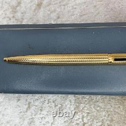 Vintage Dunhill Ballpoint Pen Gemline Gold Plated Black Clip with Case