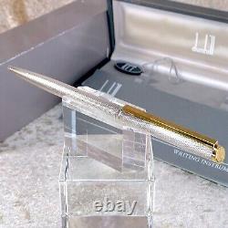 Vintage Dunhill Ballpoint Pen Gemline Silver Barley Gold Clip withCase&Papers