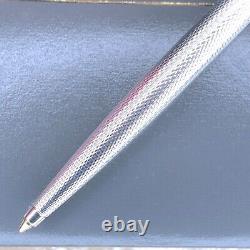 Vintage Dunhill Ballpoint Pen Gemline Silver Barley Gold Clip withCase&Papers