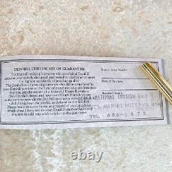 Vintage Dunhill Ballpoint Pen Godron Gold Finish Gemline Black Clip withBox&Papers