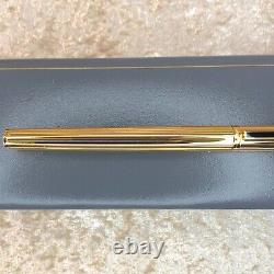 Vintage Dunhill Ballpoint Pen Godron Gold Finish Gemline Black Clip withBox&Papers