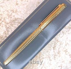 Vintage Dunhill Fountain Pen Gemline 18k Gold Finish Brown Clip withCase&Papers