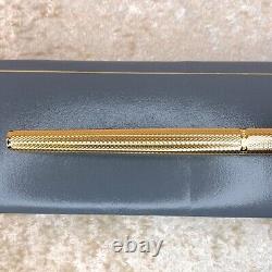 Vintage Dunhill Fountain Pen Gemline 18k Gold Finish Brown Clip withCase&Papers