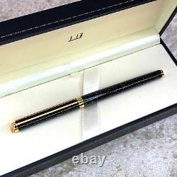Vintage Dunhill Rollerball Pen Gemline Black Lacquer Gold Sparkles with Case