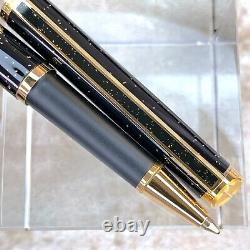Vintage Dunhill Rollerball Pen Gemline Black Lacquer Gold Sparkles with Case