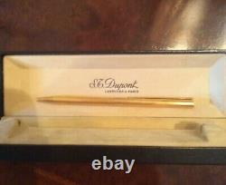 Vintage Dupont Gold Plated Ballpoint Pen EUC