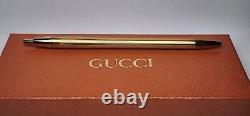 Vintage Gucci Ballpoint Pen Gold Tone in Original Gift Box New Old Stock 1980s