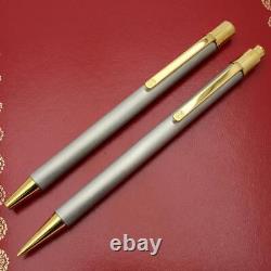 Vintage Must de Cartier Stylo Bille II Ballpoint Pen Pencil Keychain Set MINT