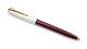 Vintage Parker 51 Ballpoint Pen In Rolled Silver And Blood Red Made In England