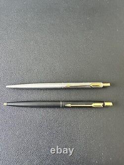 Vintage Parker 75 Classic Matte Silver & Gold Ball Point 1987