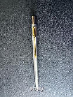 Vintage Parker 75 Classic Matte Silver & Gold Ball Point 1987