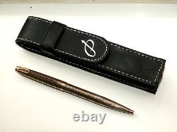 Vintage Parker 75 Sterling Silver Vermiel Ballpoint Pen + Faux Leather Case