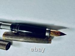 Vintage Parker Pen 75 Sterling Silver Vermiel 14kt Gold Filled Ink Pens Fountain