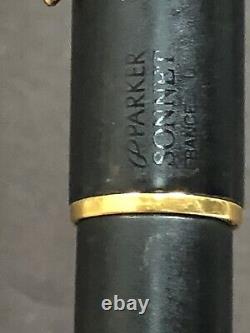 Vintage Parker SONNET Ballpoint pen Black Gold Trims R3