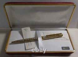 Vintage SETTELAGHI ITALY/ITALIAN 925 Silver +Gold BALLPOINT PEN withBOX +PAPERWORK