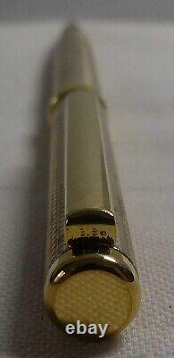 Vintage SETTELAGHI ITALY/ITALIAN 925 Silver +Gold BALLPOINT PEN withBOX +PAPERWORK