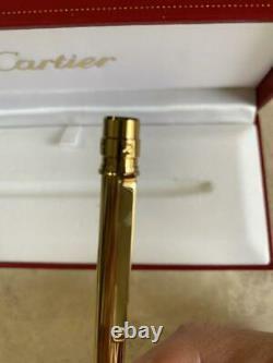 Vintage Santos de Cartier Roller Ballpoint Pen Gold with Case & Box, NEW