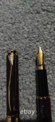Vintage Senator Burgundy/Brown Marbled Gold Trim Pen Heavy, German