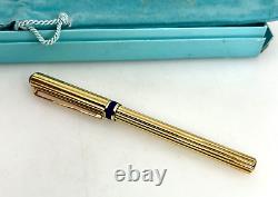 Vintage Tiffany & Co 18k Gold Blue Enamel Ballpoint Pen 89983