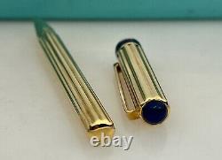 Vintage Tiffany & Co 18k Gold Blue Enamel Ballpoint Pen 89983
