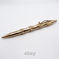 Vintage Tiffany & Co. Louis Tamis 14K Yellow Gold Bamboo Ink Ballpoint Pen 4.75