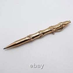 Vintage Tiffany & Co. Louis Tamis 14K Yellow Gold Bamboo Ink Ballpoint Pen 4.75