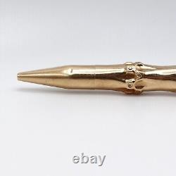 Vintage Tiffany & Co. Louis Tamis 14K Yellow Gold Bamboo Ink Ballpoint Pen 4.75