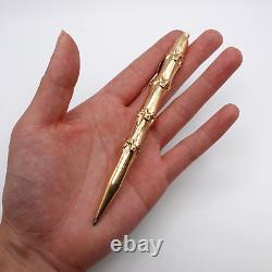 Vintage Tiffany & Co. Louis Tamis 14K Yellow Gold Bamboo Ink Ballpoint Pen 4.75