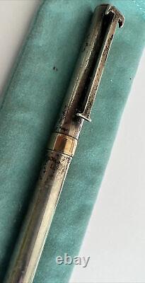 Vintage Tiffany & Co. T Clip 925 Sterling & 14K Gold Ink Pen Hallmarked (Z)