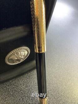 Vintage Versace Omas Greca Black & Gold Rollerball Pen