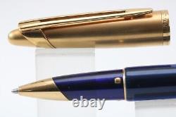 Vintage Waterman Edson Sapphire Blue Rollerball Pen, GT (Cased & Refill)