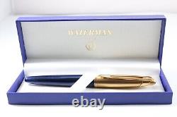 Vintage Waterman Edson Sapphire Blue Rollerball Pen, GT (Cased & Refill)