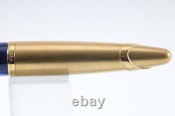 Vintage Waterman Edson Sapphire Blue Rollerball Pen, GT (Cased & Refill)