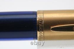 Vintage Waterman Edson Sapphire Blue Rollerball Pen, GT (Cased & Refill)