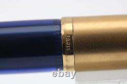 Vintage Waterman Edson Sapphire Blue Rollerball Pen, GT (Cased & Refill)