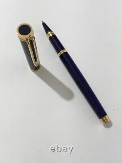 Vintage Waterman Gentleman Blue Lacquer Gt Rollerball Pen-box-papers-nos