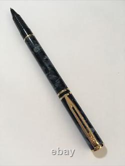 Vintage Waterman Laureat Grey Marbled Lacquer Gold Trim Rollerball Pen-france