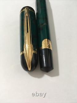 Vintage Waterman Phileas Green Marble Gold Trim Rollerball Pen-france-black Ink