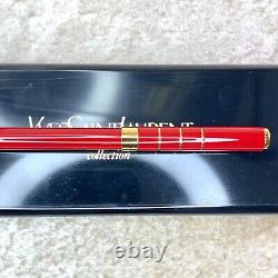 Vintage Yves Saint Laurent Ballpoint Pen Red Lacquer Gold Trim withCase & Papers