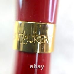 Vintage Yves Saint Laurent Ballpoint Pen Red Lacquer Gold Trim withCase & Papers