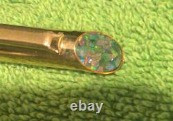 Vintage australia opal top pen gold color