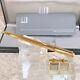 Vintage Dunhill Ballpoint Pen & Cufflinks Gemline Gold Finish Withcase & Papers