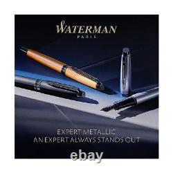 Waterman Expert Ballpoint Pen Metallic Gold Lacquer with Ruthenium Trim M