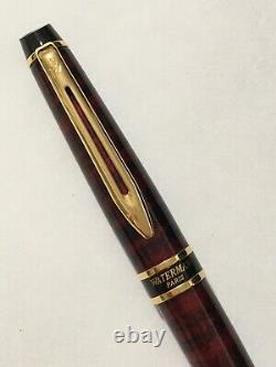 Waterman Expert Dune Red Lacquer Gold Trim Ballpoint Pen-blue Ink-superb