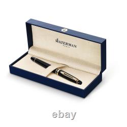 Waterman Expert Gloss Black Chrome or GoldTrim Ballpoint or Fountain Pen+GiftBox