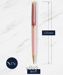 Waterman Hemisphere Ballpoint Pen Metal & Pink Lacquer with Gold Trim